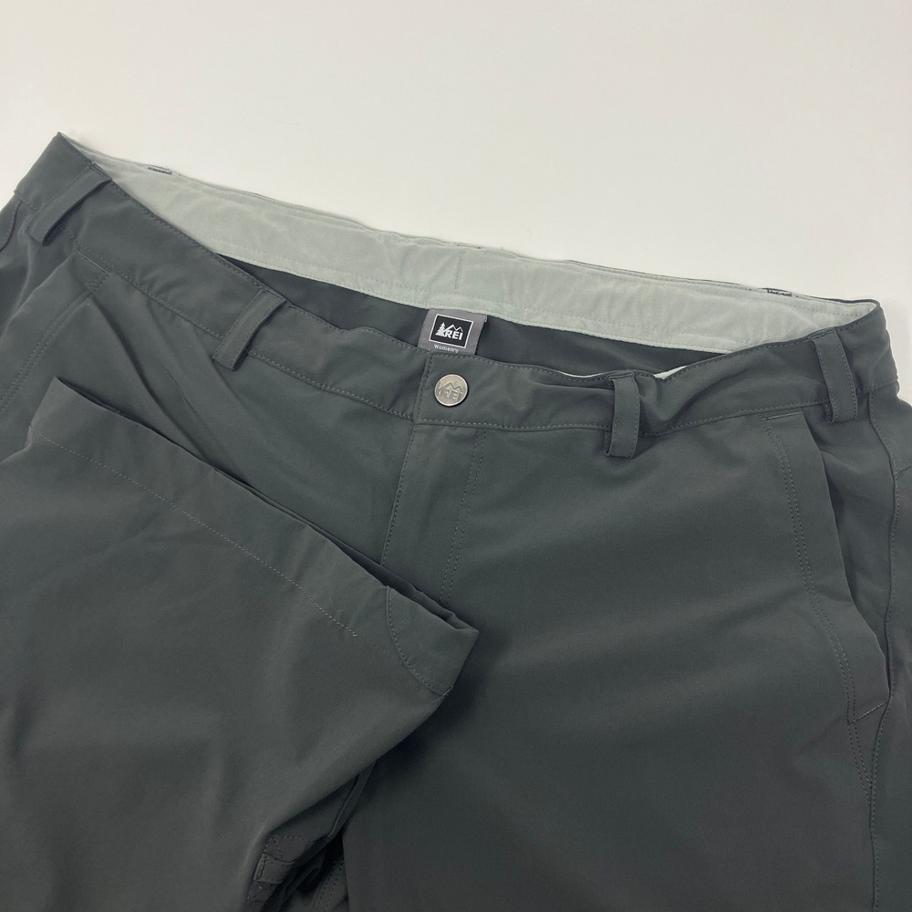 REI Womens 14‎ Petite Hiking Pants Dark Gray Stretch Cargo Outdoor 861816